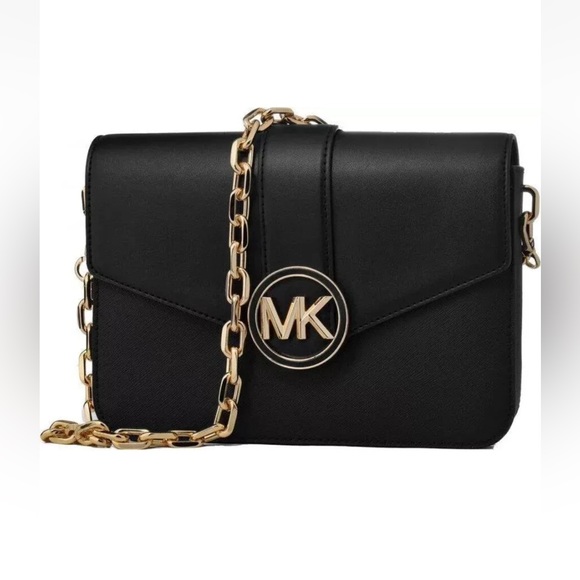 New Michael Kors Carmen Medium Convertible Shoulder Bag Black - Picture 4 of 8